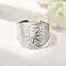 304 Stainless Steel Open Cuff Rings, Sun, Stainless Steel Color, 18mm