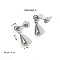 Elegant Teardrop 304 Stainless Steel Stud Earrings, Platinum, 23.5x5.7x5.9mm