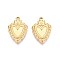 304 Stainless Steel Pendant Cabochon Settings, Ion Plating(IP), Heart, Real 18K Gold Plated, Tray: 5x7mm, 20x13.5x2mm, Hole: 1.4mm