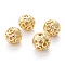 Alloy Hollow Beads, Round with Gender Sign, Cadmium Free & Lead Free, Real 18K Gold Plated, 8x7~8mm, Hole: 1.5~2mm