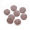Tibetan Style Alloy Flat Round Carved Word Never Give Up Pendants, Inspirational Message Pendants, Cadmium Free & Nickel Free & Lead Free, Red Copper, 20x2.5mm, Hole: 2mm, about 360pcs/1000g