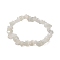 Natural White Moonstone Chip Beaded Stretch Bracelets for Women Men, Inner Diameter: 2-1/4~2-3/8 inch(5.6~6cm)