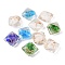 Handmade Gold Sand Lampwork Beads, Rhombus, Mixed Color, 19~21x21~24x10~12mm, Hole: 2mm