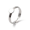 Non-Tarnish 304 Stainless Steel Pad Ring Settings, Flat Round, Stainless Steel Color, US Size 7 1/4(17.5mm), Tray: 6mm