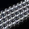 Transparent Electroplate Glass Beads Strands, Pearl Luster Plated, Round, Clear, 8x7mm, Hole: 0.9mm, about 52~54pcs/strand, 14.57~15.16 inch(37~38.5cm)
