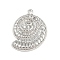Brass Pendants, Cadmium Free & Nickel Free & Lead Free, Conch Shape, Real Platinum Plated, 39.5x31x6mm, Hole: 3mm
