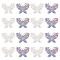 40Pcs 2 Color Ion Plating(IP) 201 Stainless Steel Filigree Joiners Links, Etched Metal Embellishments, Butterfly, Mixed Color, 26x34.5x0.3mm, Hole: 0.9mm, 20pcs/color