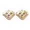 Rack Plating Brass Micro Pave Cubic Zirconia Pendants, Cadmium Free & Nickel Free & Lead Free, Heart Charm, Real 18K Gold Plated, 11.5x14x2.5mm, Hole: 1.5mm
