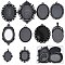 10Pcs 10 Styles Oval Alloy Pendants Cabochon Settings, Black, 39~65.5x30~52x2~12mm, Hole: 2~7mm, 1pc/style