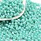 Baking Paint Glass Seed Beads, Bicone, Cyan, 4.5x3.5mm, Hole: 1.4mm, about 120pcs/10g