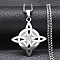201 Stainless Steel Trinity Knot Wish Knot Pendant Necklaces for Men Women, Non-Tarnish, Stainless Steel Color, 23.43 inch(59.5cm)