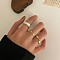 3Pcs Alloy Finger Rings, Golden, Inner Diameter: 16~19mm