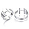Alloy Cuff Finger Rings, Cadmium Free & Nickel Free & Lead Free, Alphabet, Platinum, Letter.H, US Size 8(18.1mm)