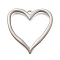 Matte Rack Plating Brass Pendants, Heart Charms, Long-Lasting Plated, Cadmium Free & Lead Free, Platinum, 40x39.5x3.5mm, Hole: 3mm