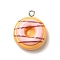 Resin Pendants, with Platinum Iron Findings, Colorful, Donut, 23x19x8mm, Hole: 2mm