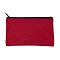 Rectangle Canvas Jewelry Storage Bag, with Black Zipper, Cosmetic Bag, Multipurpose Travel Toiletry Pouch, Crimson, 20x13x0.3cm