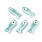 Handmade Porcelain Ceramic Beads, Fish, Bright Glazed Porcelain, Pale Green, 24~25x10x6mm, Hole: 2mm