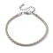 Polyester Cord Braided Bracelet Makings, with Stainless Steel Claw Lobster Clasps, Brass Findings, Long-Lasting Plated, WhiteSmoke, 7-3/8 inch(18.8cm)