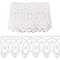 15 Yards Cotton Embroidery Flower Lace Ribbon, Garment Accessories, White, 6-3/8 inch(161mm), about 15.00 Yards(13.72m)/pc