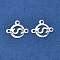 Brass Chandelier Components Links, Ring with Letter S, Cadmium Free & Lead Free, 925 Sterling Silver Plated, 10x12x0.5mm, Hole: 1.2mm