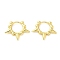 Rack Plating Brass Spike Hoop Earrings for Women, Long-Lasting Plated, Lead Free & Cadmium Free, Real 18K Gold Plated, 18x22x3mm