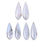Natural Blue Lace Agate Pendants, Teardrop Charms, 37.5~40x13~14x4~5mm, Hole: 1.2mm