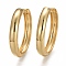 Brass Huggie Hoop Earrings, Long-Lasting Plated, Ring, Real 18K Gold Plated, 29x5mm, Pin: 1mm