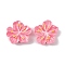 Resin Cabochons, Flower, Hot Pink, 27x29.5x7.5mm