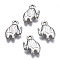 CCB Plastic Pendants, Elephant Shape, Platinum, 15.5x12x4.5mm, Hole: 1.6mm, about 59pcs/28g