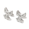 Non-Tarnish 304 Stainless Steel Stud Earrings for Women, Bowknot, Stainless Steel Color, 15x15mm
