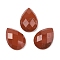 Natural Red Jasper Cabochons, Teardrop, Faceted, 18x13x5mm