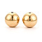 304 Stainless Steel Beads, Round, Real 14K Gold Plated, 16mm, Hole: 2.2~2.8mm