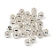 Rack Plating Brass Beads, Long-Lasting Plated, Round, Silver, 2mm, Hole: 0.8mm