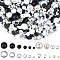 60G ABS Plastic Imitation Pearl Cabochons, Nail Art Decoration Accessories for Women, Half Round, Black, 3~9x1.5~5mm