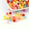 8mm Mixed Transparent Round Frosted Acrylic Ball Bead, Hole: 2mm