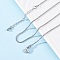 Brass Round Snake Chain Necklaces for Women, With 304 Stainless Steel Lobster Clasp, Rack Plating Lead Free & Cadmium Free, Long-Lasting Plated, Platinum, 18.07x0.04 inch(45.9x0.1cm)