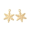 Brass Pendants, Nickel Free, Snowflake Charms, Real 18K Gold Plated, 18x13x0.5mm, Hole: 1.4mm
