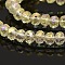 AB Color Plated Faceted Rondelle Electroplate Glass Beads Strands, Pale Goldenrod, 6x4mm, Hole: 1mm, about 80pcs/strand, 15 inch