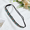 Polyester Headbands, with Glass Beads, Fashionable Neckerchief, for Women, Girls, Light Blue, 17x265x8mm