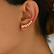 Brass Ear Clips, Real 18K Gold Plated, Flat Round, 25x6mm