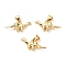 Brass Charms, Long-Lasting Plated, Dinosaur, Real 18K Gold Plated, 9x20.5x4.5mm, Hole: 3mm, Jump Ring: 5x0.8mm