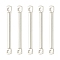 Brass Connector Charms, Bar Links, Cadmium Free & Nickel Free & Lead Free, Real Platinum Plated, 15x1.8x1mm, Hole: 0.9mm