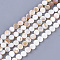 Freshwater Shell Beads Strands, Flat Round, Seashell Color, 6x2~3mm, Hole: 0.5mm, about 64~68pcs/strand, 14.5 inch