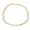 Brass Round Beads Stretch Bracelets for Women, with Imitation Pearl, Golden, Inner Diameter: 6-7/8 inch(17.5cm)