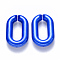 Opaque Acrylic Linking Rings, Quick Link Connectors, for Cable Chains Making, Pearlized, Oval, Blue, 31x19.5x5.5mm, Inner Diameter: 19.5x7.5mm