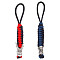 2Pcs 2 Styles Handmade Nylon Parachute Cord Pendant Decorations for Men, with Alloy Knife Beads for EDC Accessories, Mixed Color, 157~163x17~22.5x13.5~25.5mm, 1pc/style