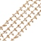 Brass Round Link Chains, with ABS Plastic Pearl, Long-Lasting Plated, Rack Plating, Lead Free & Cadmium Free, Unwelded, Handmade Beaded Chains, Golden, 3x2x0.5mm