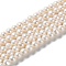 Natural Cultured Freshwater Pearl Beads Strands, Potato, Grade 4A, PapayaWhip, 5~6x5.5~6mm, Hole: 0.5mm, about 64pcs/strand, 14.37 inch(36.5cm)