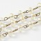 Handmade Electroplate Glass Faceted Rondelle Beads Chains for Necklaces Bracelets Making, with Antique Bronze Plated Brass Eye Pin, Unwelded, Beige, 39.4 inch, about 92pcs/strand