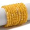 Natural Freshwater Shell Beads Strands, Dyed, Rondelle, Gold, 3x2mm, Hole: 0.5mm, about 183~186pcs/strand, 14.96''(38cm)